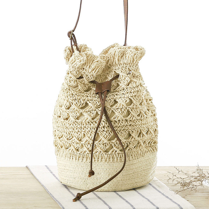 Hollow Bucket Woven Bag