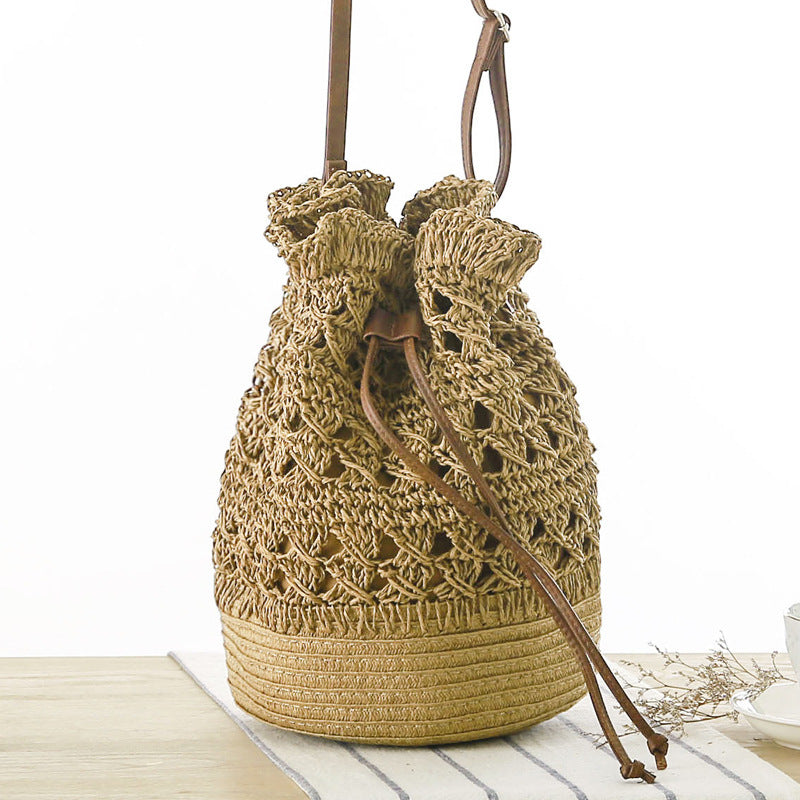 Hollow Bucket Woven Bag