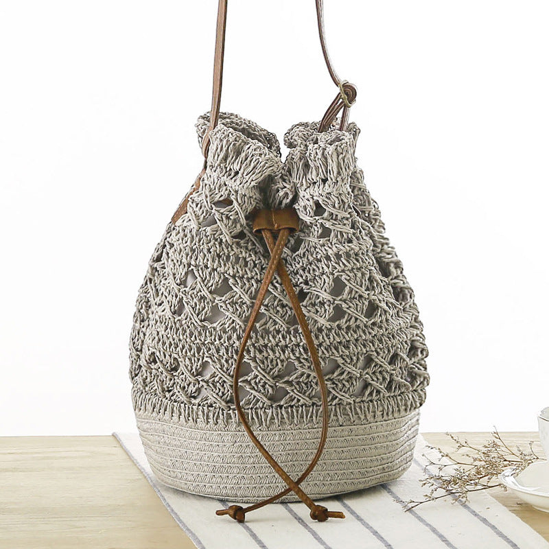 Hollow Bucket Woven Bag