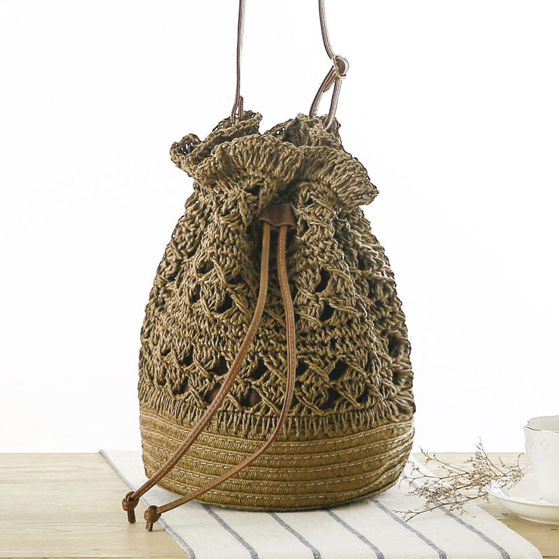 Hollow Bucket Woven Bag