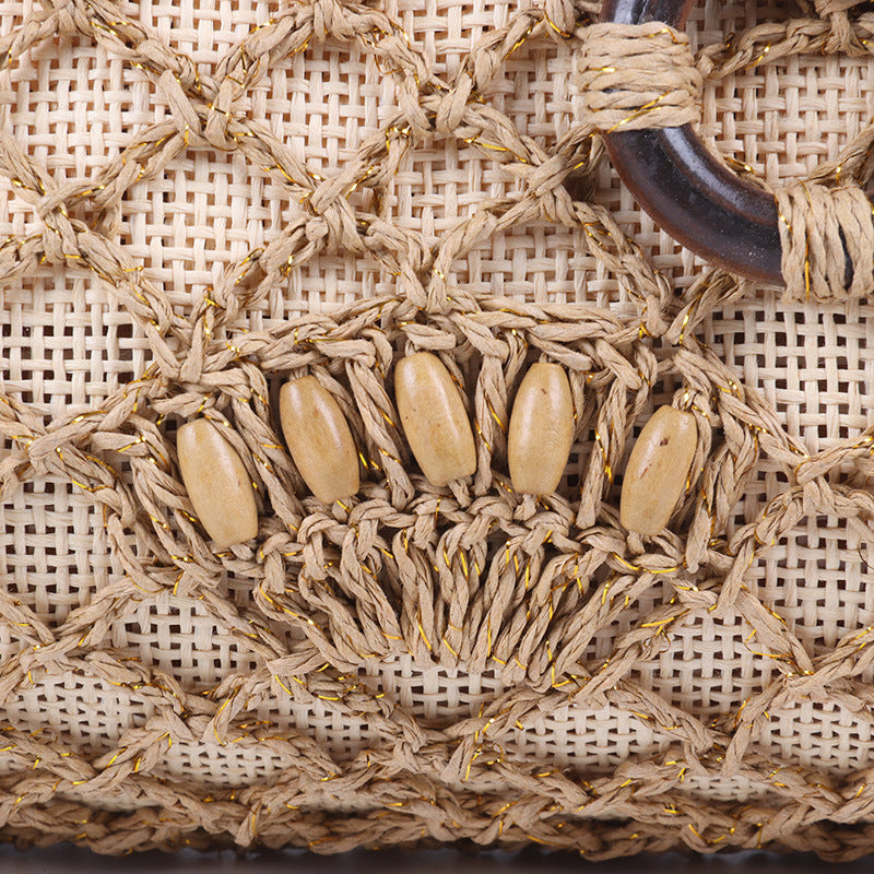 Handwoven Straw Ladies Dinner and Beach Bag