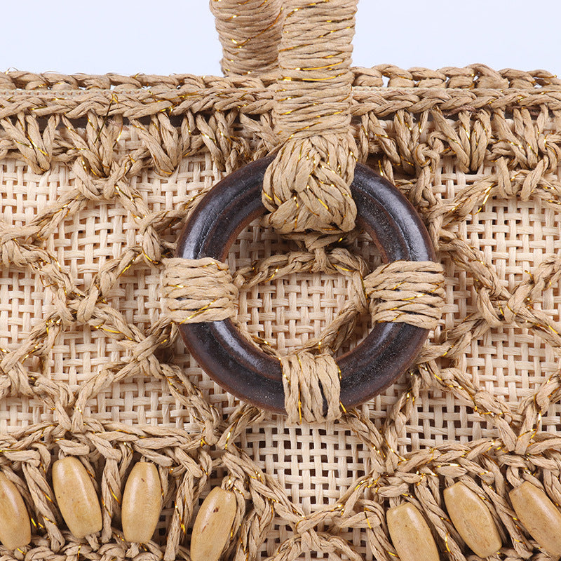 Handwoven Straw Ladies Dinner and Beach Bag