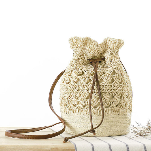 Hollow Bucket Woven Bag