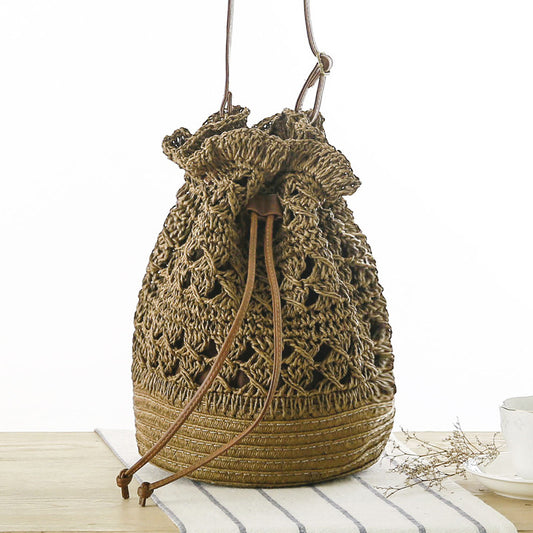 Hollow Bucket Woven Bag