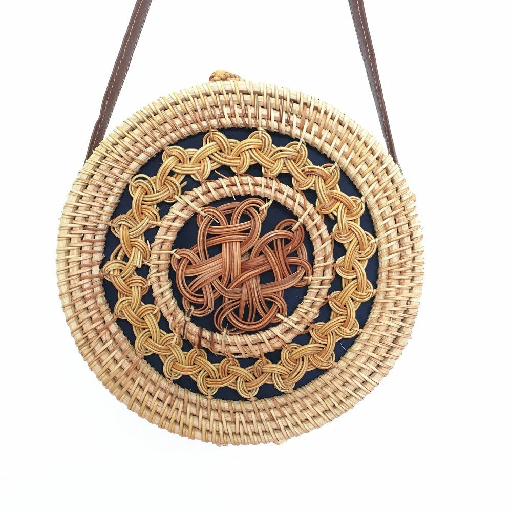 Rattan Round Beach Shoulder Bag