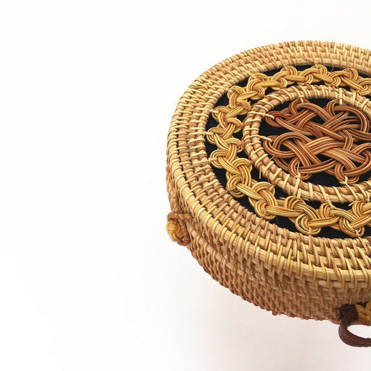Rattan Round Beach Shoulder Bag